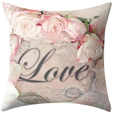 Fashion sofa cushion cover Rose Lily Pillow Pillowcase Pink Girl Heart Square Throw Pillow Cases Sofa Bed Bedroom Home Decor Car Throw Pillow Covers