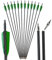 AMEYXGS 12pcs Bogenschießen Carbon Pfeile 500 Spine mit Truthahnfeder Kohlenstoff Pfeil Praxis Jagd Pfeil für Compoundbogen und Recurve Bogen (12pcs, grün)