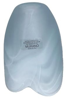 Vetro Murano Coppa Ricambio E14 Lampadari, Applique, Lumetto, Lampada Art 4 Punte Bianco