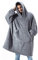Coperta Felpa Oversize Con Cappuccio, Coperta Indossabile In Morbido Pile Leggero Con Maniche E Tasca Frontale Per Donna Uomo Coperta Indossabile In Peluche Per Guardare La TV In Salotto