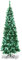 SHATCHI 8Ft/2.4m Pre-Lit Artificial Slim Christmas Green Pencil Tree, Pointed Tips, Metal Stand Cool White LEDs Lights Holiday Home Decorations, 240 cm