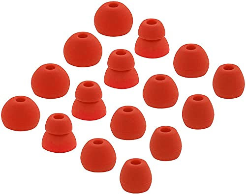 ALXCD Replacement Ear Tips for Powerbeats Pro Headphone, 8 Pairs S/M/L/D 4 Sizes Soft Silicone Earbud Tips, Fit for Powerbeats Pro (Lava Red)