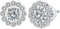 Arrebol Blume Ohrringe Damen 925 Sterling Silber Ohrstecker Runde mit 3A Zirkonia Ohrschmuck Für Frauen Erntedankfest Weihnachts Geschenk