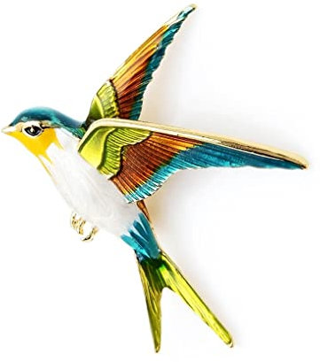 Publisit Broche Oiseau, Broche Femme Originale, Broche Vêtement Femme, Hirondelle, Nature, Epingle, Tendance, Bijoux Femme (Multicolore)