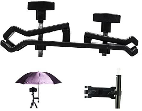 PYXEL STUDIO Tripod Umbrella Holder Clamp, Outdoor SLR Camera Tripod Umbrella Mount Clamp Clip Bracket Light Stand Clamp Photography Studio Accessory