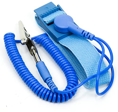 ingdaum® 1 Stück ESD-Armband Farbe blau, Nylon Elastisch gewebt mit leitfähigen Garnen (1 Armband)