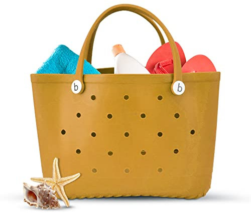 Sac de Plage Imperméable Grand avec Fermeture à Glissière Sac Fourre-Tout en Caoutchouc pour Femmes en Plein Air Sac à Main de Sport