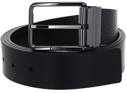 Calvin Klein Herren Gürtel Warmth PB 4.0 cm Ledergürtel, Schwarz (Ck Black/Dk Brown), 95 cm