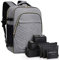 Lekesky Travel Backpack Cabin Size - 17-Inch Laptop Carry On Waterproof Rucksack with 6 Packing Cubes for Women & Men(Grey)