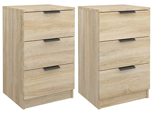 vidaXL Mesitas de Noche 2 Unidades Color Roble Sonoma 40x36x65 cm