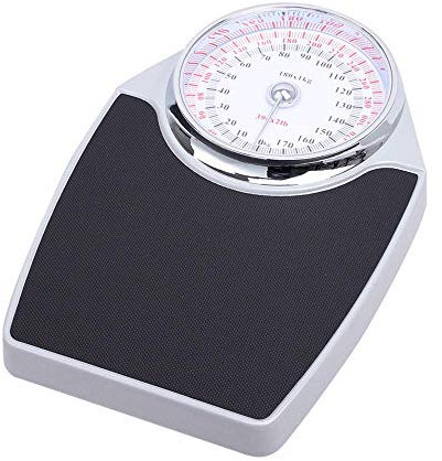 AMZOPDGS Intelligente Körperfettwaage, professionelle mechanische Waage, analoge Waage mit Silberlackierung, Keine Batterien, zur Verwendung in Hotels, Fitnessstudios, zu Hause, im Badezimmer usw.