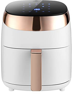 BDT Friggitrice ad Aria Bianca Friggitrice elettrica for Uso Domestico Completamente Automatica Multifunzionale di Grande capacità Spegnimento Automatico
