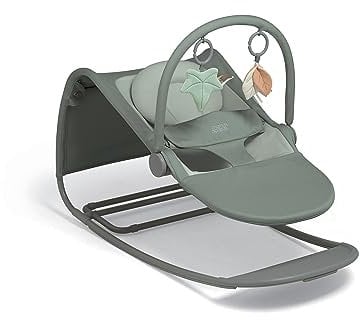 Mamas & Papas Tempo 3-in-1 Rocker/Bouncer, Lightweight, 3-Point Harness and Easily Removable Magnetic Toy Bar, Ivy