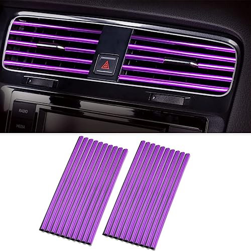 20 StüCk PVC Auto Deko Innen Auto Innenraum ZubehöR 20 Cm Auto Tuning Innenraum FüR Alle Geraden LüFtungsschlitze (Lila)