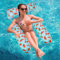 MLRYH Flottant Hamac Gonflable, Flotteur Gonflable Piscine 4 -en- 1 Flottant de Inclinable Flotteur Hamac Hamac d'eau Jouets de Piscine pour Plage Partie Vacances（Melon）