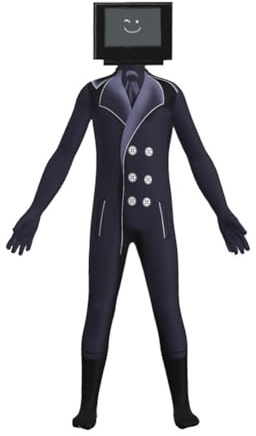 Tongyundacheng Toilet Kostüm Jumpsuit für Kinder Erwachsene Titan Speakerman TV Man Cameraman Cosplay Halloween Bodysuit mit Kopfbedeckung