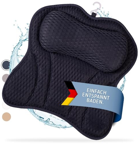 TONIAMO Coussin de Bain Toniamo | Oreiller de Bain Haut de Gamme pour Baignoire avec Appui-tête et Support de Cou | Oreiller idéal comme Oreiller de Nuque et Oreiller de Baignoire | Coussin de Bain e