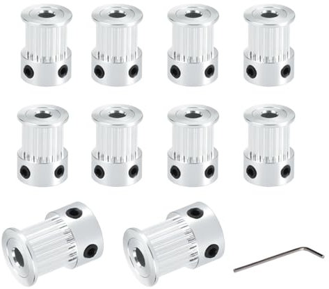 BZ 3D GT2 Riemenscheibe GT2 Pulley 20 Zähne 5mm Bohrung 10mm Breite Zahnriemenscheibe 20 Teeth 5mm Bore für Voron 2.4 für 3D-Drucker,CNC 9mm/10mm Breite GT2 Zahnriemen.(10 Stück)