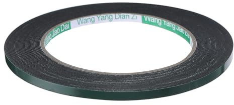 QUARKZMAN Nastro in Schiuma Guarnizione Porta 5mm x 0,5mm x 1 pezzo, Nastro Adesivo Fonoassorbente Autoadesivo Lato per Porte Finestre, [Nero]