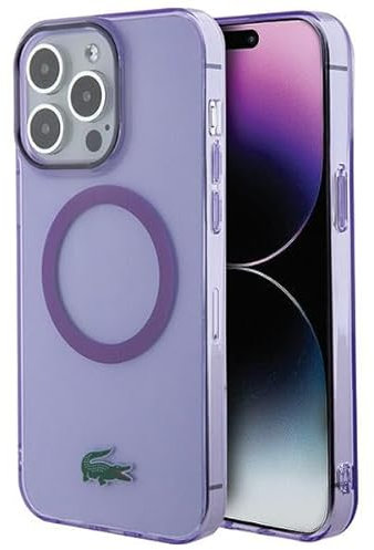 Lacoste LCHMP15LULOU Hülle für iPhone 15 Pro 6.1 lila hardcase Transparent
