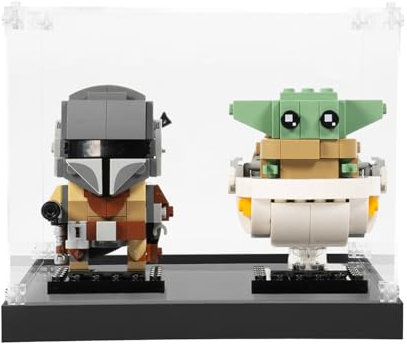 icuanuty Acryl Vitrine für Lego 2X BrickHeadz Display Case, Staubgeschützte Aufbewahrung und Organisation Vitrine für Lego Modell, Größe: 26x20x14 cm (Nur Display Vitrine)