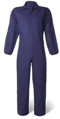 SADISRLS Tuta da lavoro intera uomo in cotone massaua con cerniera zip multitasche 44-64 (Blu, 58)
