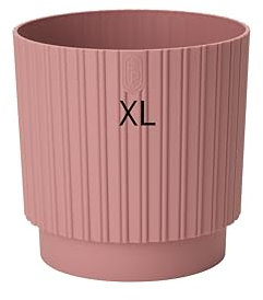 Blumenkübel Blumentopf Rund mit Rillen Modern Zimmerpflanzen (Rosa, XL - 26 cm)