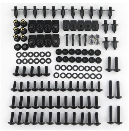 QQLADY Vis CaréNage De Moto pour Y&amaha pour YZF-R1 R1 R1M 1998-2016 2017 2018 pour YZF R15 2008-2017 2018 Kit Complet Boulons De Carénage Complet Vis Écrou Clips De Carénage(YZFR1 R1M15-18Blac)