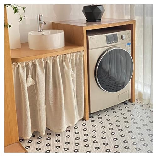 AYHARYLH Rideaux Courts Rétro en Coton Et Lin, Rideaux sous L'évier, Rideau De Cuisine Court Meuble Rideau Cuisine Petit Rideau Occultant pour Petite Fenêtre Cuisine Salon Maison.(W100*H30cm)