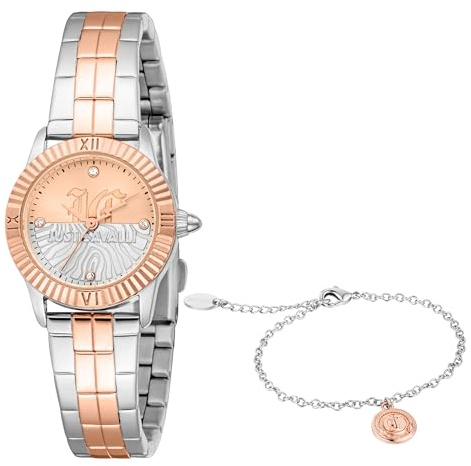 Just Cavalli Damen Analog Quarz Uhr mit Edelstahl Armband JC1L328M0095