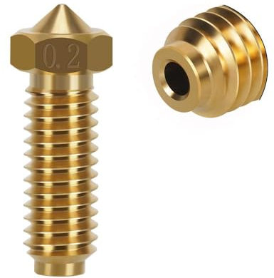 Kobra 3 Messingdüse, Upgrade mit hohem Durchfluss, abnehmbar, hohe Temperatur, verschleißfest, hohe Härte, M6-Gewindedüse für Anycubic Kobra 3 Düsen Hot End Kit (0,2 mm)