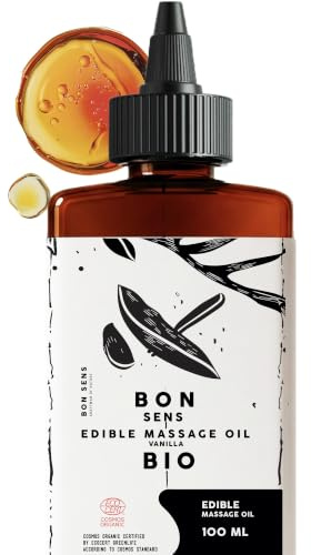 Essbare Massageöl, Erotisch und Sinnlich - Bio, Cosmos Organic - Massage Oil - Natürliches Aroma von Vanille