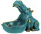 MAGICLULU Sky-Blue Whimsical Resin Hippo Figurine Candy Bowl Key Holder Home Decor