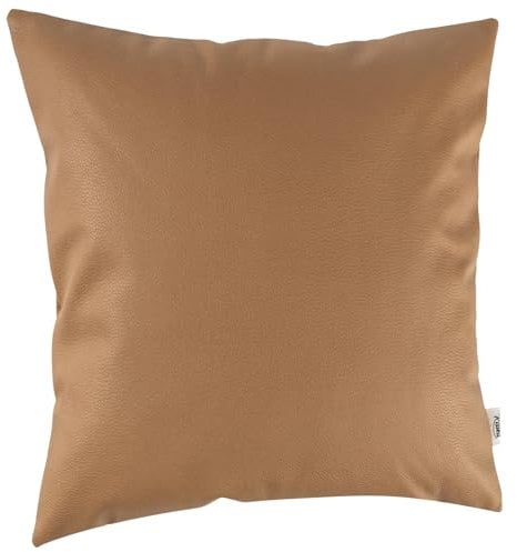 Kissenbezug Kunstleder Dekokissen Sofakissen Leder-Kissenbezüge Kissenhülle Kissen KUMO Safran 50x50cm ohne Füllung