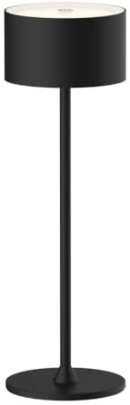 ENOVALITE LED Akku Tischlampe kabellos mit Touch, Dimmbar, Warmweiß Neutralweiß Kaltweiß einstellbar - IP44 Tischleuchte Outdoor wiederaufladbar, Nachttischlampe, Leselampe, schwarz