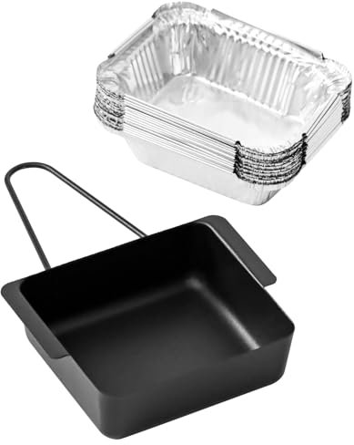 Grease Cup Drip Pan for Nexgrill 720-0830H 720-0830D 720-0896, Grease Tray Replacement Grill Catcher Drip Pan Box for 720-0882A 720-0888S 720-0898 for Cuisinart CGG-7400, 15pack Aluminum Foil Liner