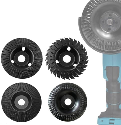 ONEVAN 4 Stück Frässcheibe für Winkelschleifer Holz, 125mm Flex Scheiben Holzfräser Raspelscheibe für Holz Schleifen Formen Polieren Schnitzen, Winkelschleifer Zubehör Schleifaufsatz