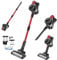 Cordless Vacuum Cleaner with 3000mAh Battery, 3 In 1 Cordless Vacuum Cleaner Hand Held Vacuum Cordless Stick Vacuum Cleaner Pet Hair Vacuum, 65 Minutes Run Time, Red