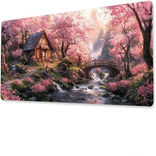 Maison Mouse Pad Mat, Tapis de Souris Gaming XXL 1200x600x5mm, sous-Main Bureau Gamer, Tapis Table Joueur sans Couture Extra Large, Base antidérapante, Clavier Preuve de l'eau Usine K-7
