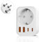 Adattatore da Viaggio India, Adattatore 5 in 1 Sri Lanka con 1 CA e 2 USB-C e 2 USB-A (3,4 A), Spina da Viaggio a 3 pin Tipo D per India, Sri Lanka, Bangladesh, Iraq, Nepal, Nigeria tipo D