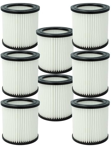vhbw 8x Cartouche filtrante compatible avec Nilfisk Buddy II 12 UK, II 12L EU aspirateur - Filtre pour particules fines