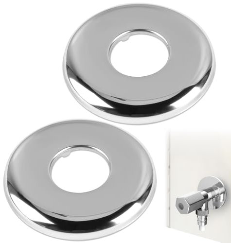 26mm G3/4 Chrome Pipe Cover 2Pcs Shower Water Tap Round Valve Radiator Base Plate High Tall Hole Collar Stainless Steel for Bathroom Kitchen Faucet Sanitary Facilities Installation
