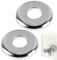 26mm G3/4 Chrome Pipe Cover 2Pcs Shower Water Tap Round Valve Radiator Base Plate High Tall Hole Collar Stainless Steel for Bathroom Kitchen Faucet Sanitary Facilities Installation