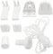Huoflame Rollo Halterung Fenster 17mm Ohne Bohren - Verdunklungsrollo Klemmfix Zubehör Set für Rollos & Jalousien – 1 Set Fensterrollo Halter POM Kunststoff mit Kugelkette – Fenster Rollos
