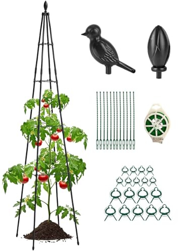 Treillis de Jardin, Treillis d'extérieur pour grimpantes – Accessoires de Jardinage Robustes de 160 cm, Support décoratif pour grimpantes pour Fleurs en Pot et légumes