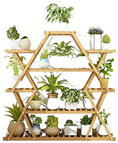 Pflanzenständer für den Innenbereich, Pflanzenständer, Bambus, gestuftes Pflanzenregal, Blumenständer für mehrere Pflanzen, Gartenpflanzenständer, Outdoor-Pflanzenregal (Farbe: A, Größe: 105 x 25 x 11