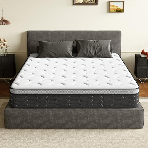 DEWINNER Colchón 150x190 cm - Espuma Viscoelástica de colchones muelles ensacados y viscoelastica, Soporte Lumbar Ergonómico,27 cm Grosor, 7 Zonas