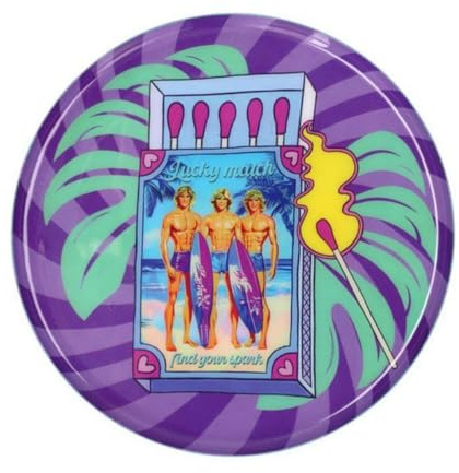 Love Trays, Dekotablett, S, Motiv: Lucky Match, rund, lila 17,7x1x17,7cm