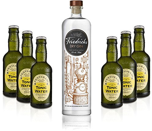 Gin Tonic Set - Friedrichs Dry Gin 0,7l 700ml (45% Vol) + 6x Fentimans Tonic Water 200ml inkl. Pfand MEHRWEG -[Enthält Sulfite]