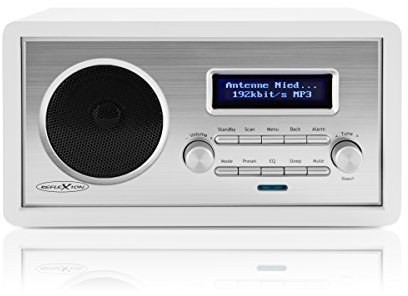 Reflexion HRA1260i UKW- und Internetradio WLAN im Retro-Design mit Radiowecker (DLNA fähig, AUX-Eingang, Kopfhöreranschluss), weiß